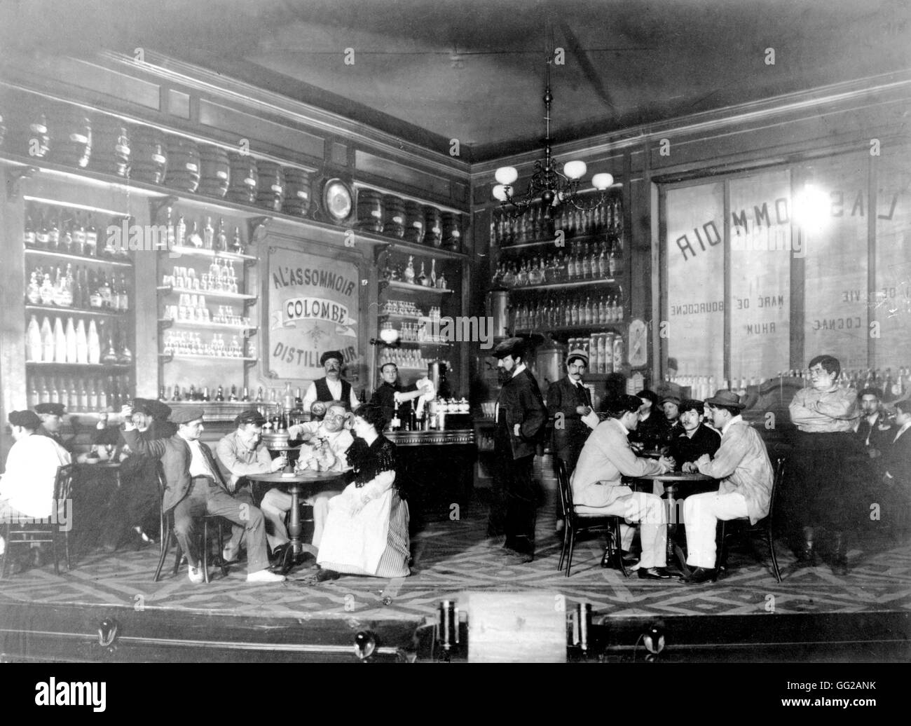 Innerhalb der französischen Café "L'Assommoir" c.1900 Frankreich Stockfoto