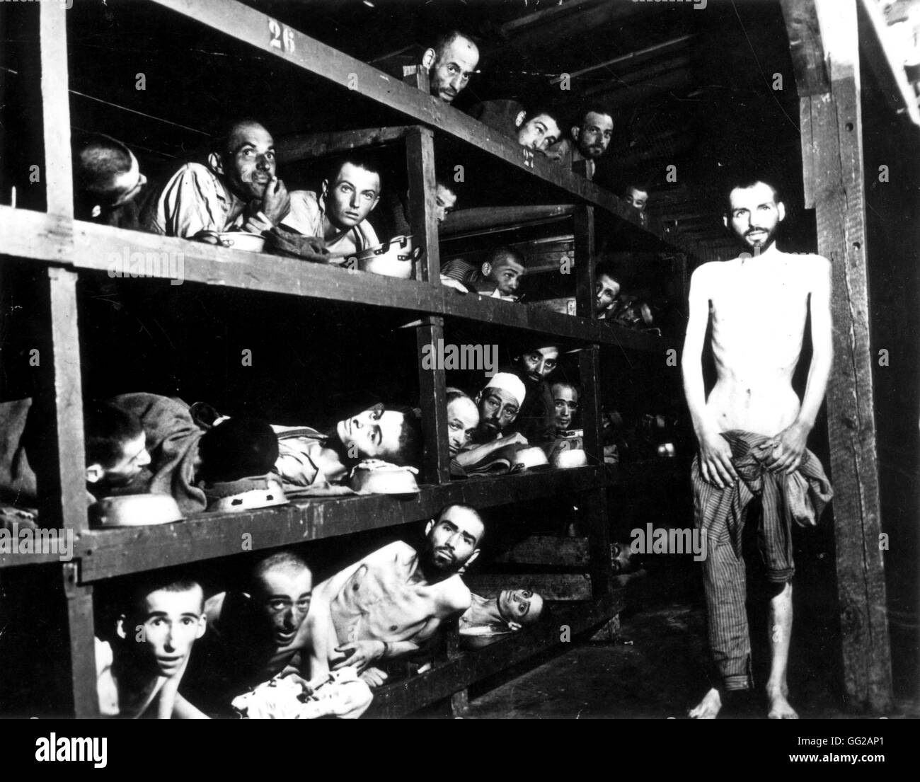 Dachau Konzentration Lager 20. Zweiter Weltkrieg Washington. National Archives Stockfoto