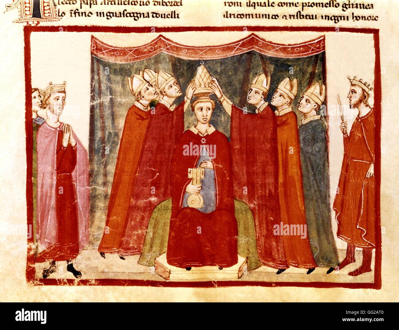 Krönung von Papst 15. Jahrhundert Italien Vatikanische Bibliothek Stockfoto