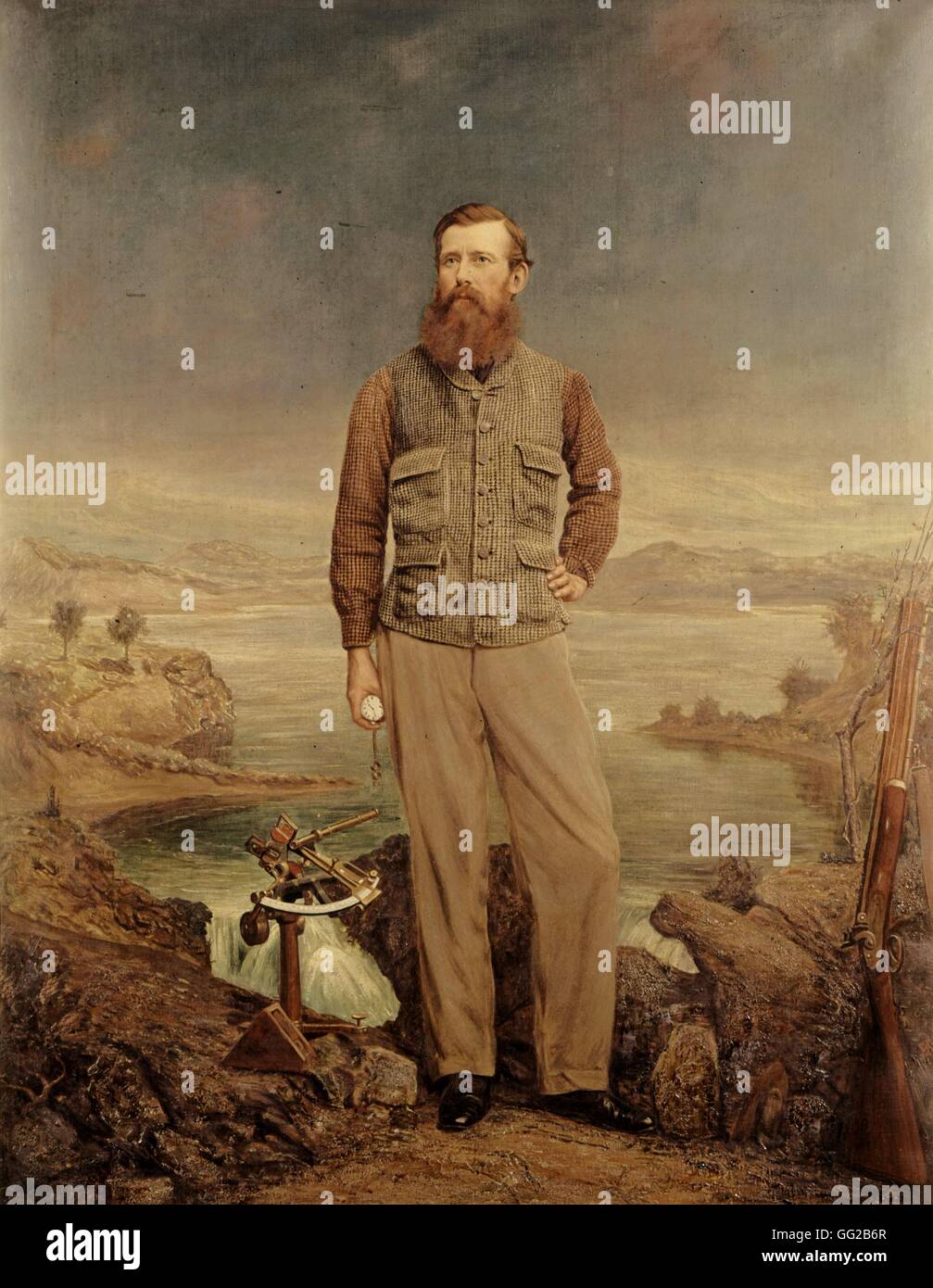 Portrait von Captain John Hanning Speke erste Mann, die Quelle des Nils 19. Jahrhundert England London, Royal geographic Society zu entdecken Stockfoto Portrait von Captain John Hanning Speke erste Mann, die Quelle des Nils 19. Jahrhundert England London, Royal geographic Society zu entdecken Stockfoto
