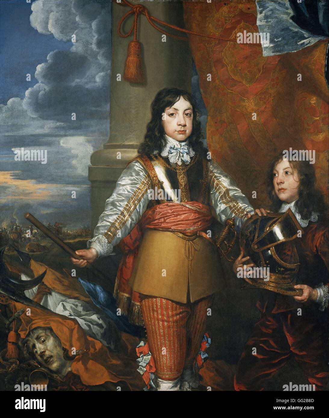 Porträt von Charles II, König von Schottland, England und Irland 1642 Öl auf Leinwand (153,6 x 129,8 cm) Edinburg, National Galleries of Scotland William Dobson englische Schule Stockfoto