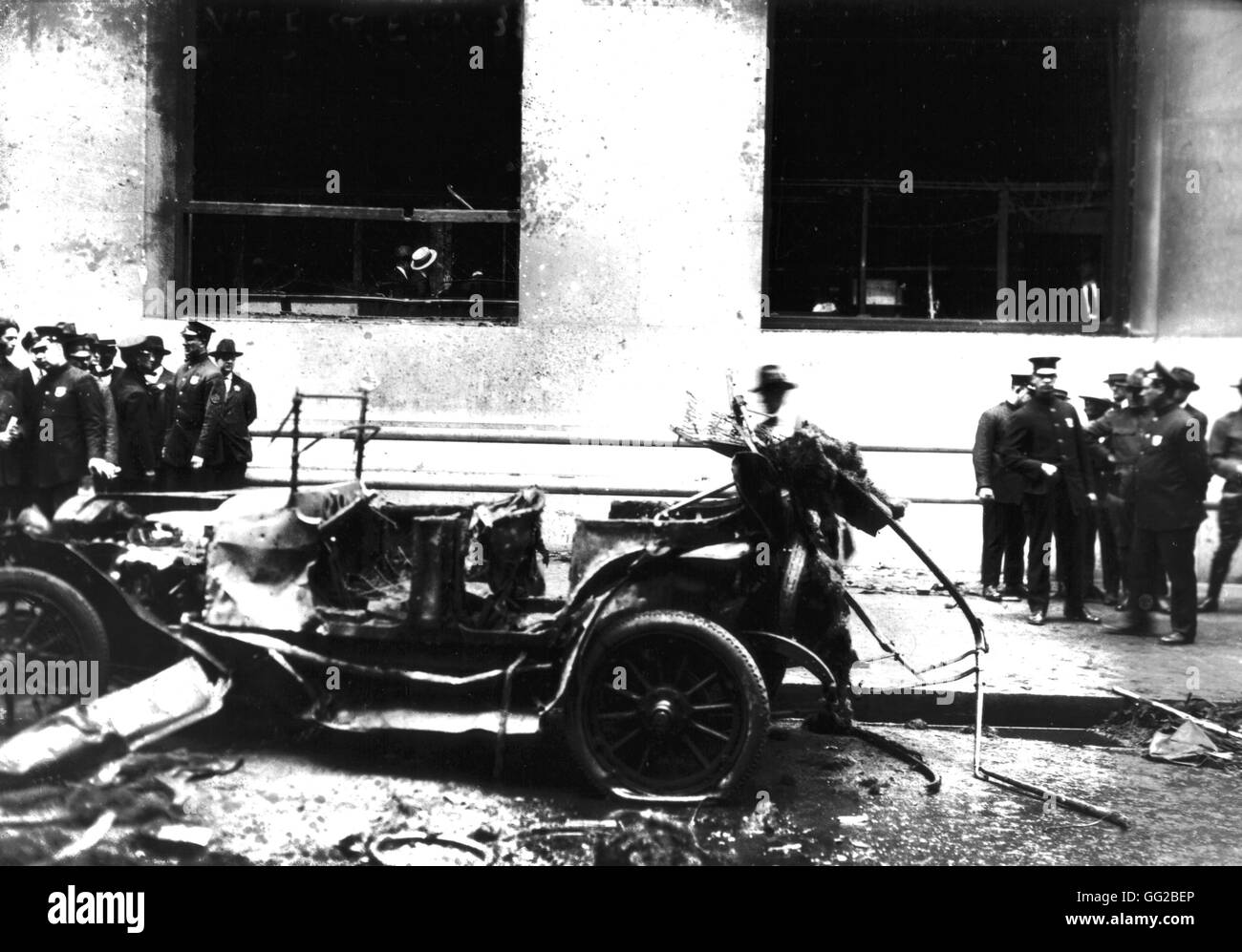 New York. Anarchist Angriff in der Wall Street. Bombenexplosion vor ot Morgan Bank September 1920 Vereinigte Staaten Washington. Library of Congress Stockfoto