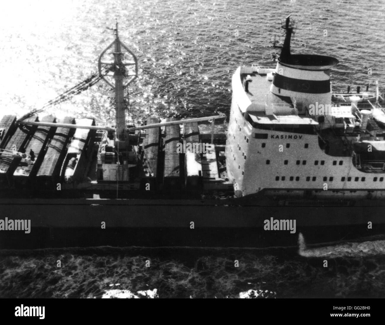Kubanische Raketen Krise. Sowjetische Schiff "Kasimov" 1962 / 1963 Kuba Foto U.S. Air Force Stockfoto