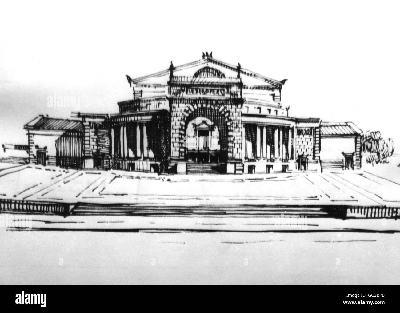 Zeichnung von Adolf Hitler. Auszug aus Dumoulin Film: "L'art et la Manière" 20. Jahrhundert Deutschland Jacques Chevallier Sammlung Stockfoto