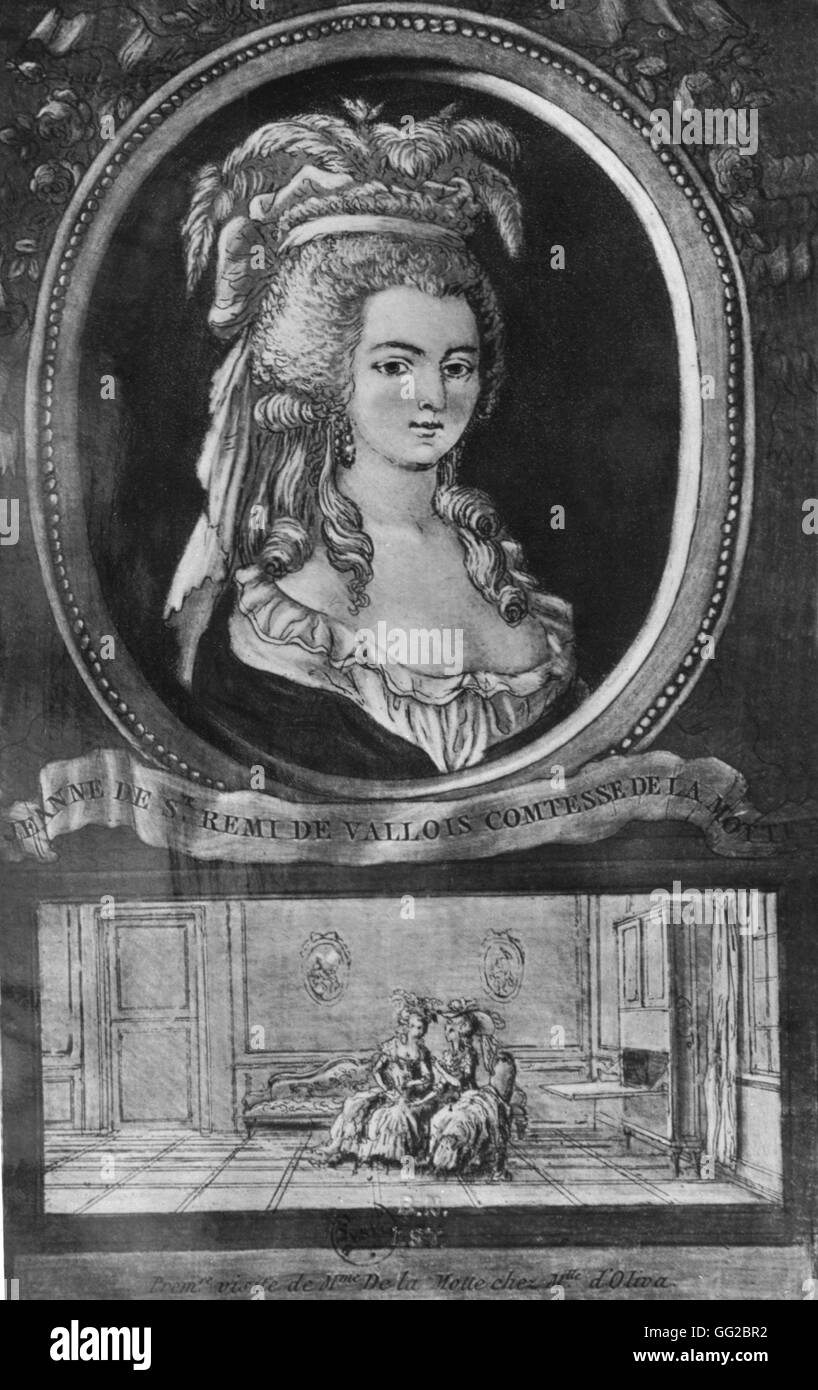 Halsband der Königin Königin: Gräfin De La Mothe. Inset; Ihr erster Besuch bei Mademoiselle Olive. 18. Frankreich Stockfoto