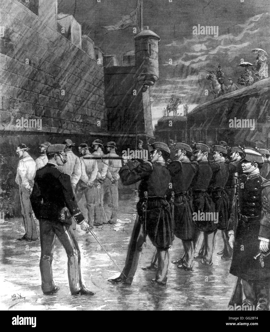 Ausführung von 6 Anarchisten in Barcelona Juni 1894 Spanien Stockfoto