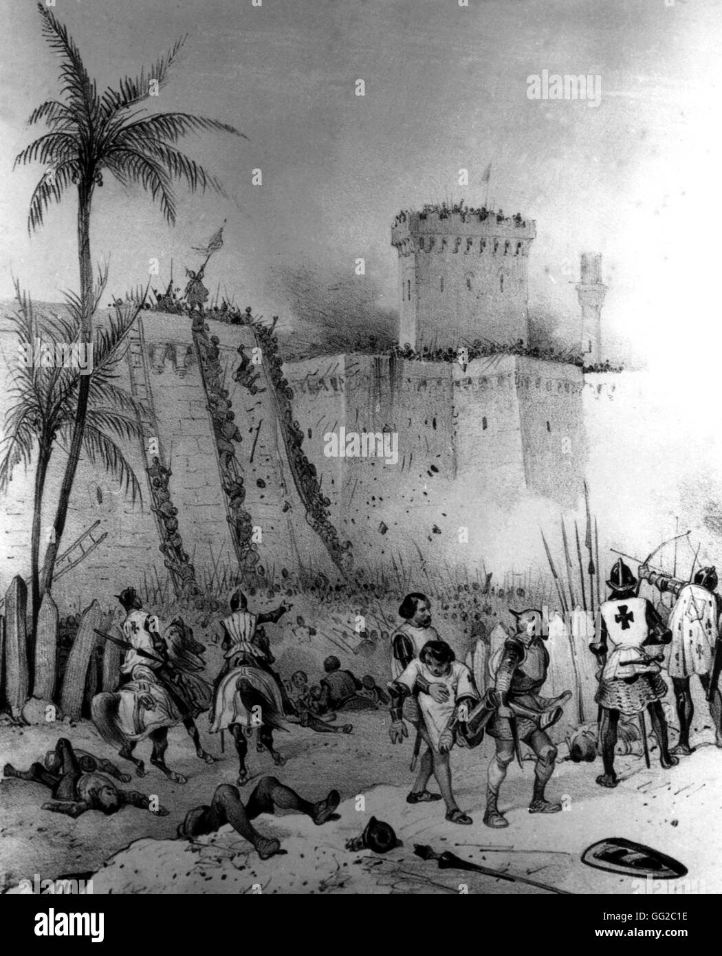 1. Kreuzzug, Christen vor Jerusalem des 19. Jahrhunderts Paris - B.N Stockfoto