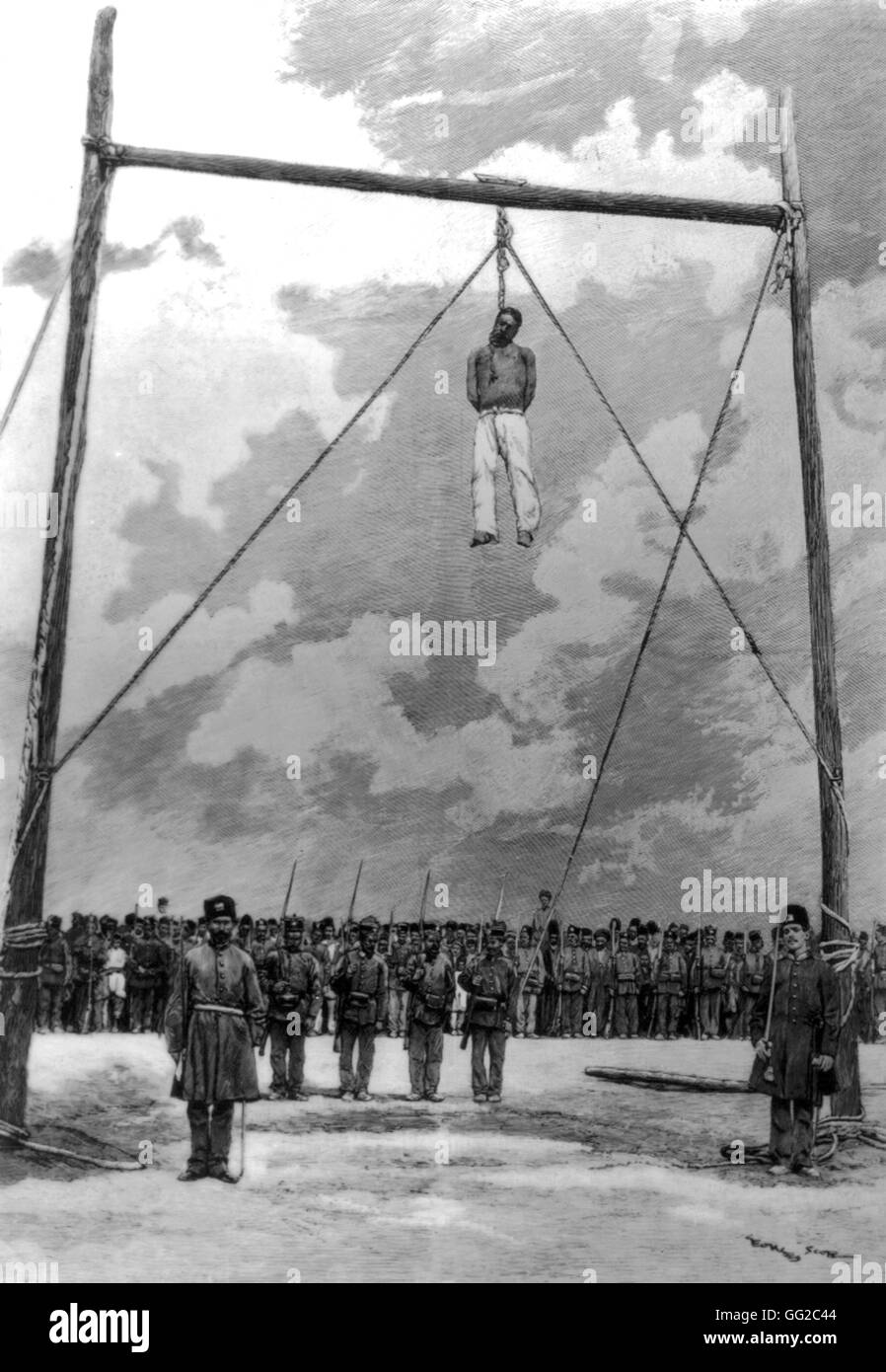 Ausführung des Mörders des Schah von Persien 1896 Persien Stockfoto