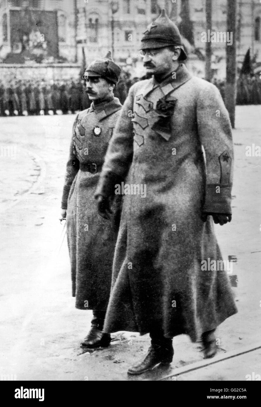 Moskau. Léon Trotsky Teilnahme an der "Roten Armee Tag" Oktober 1923 U.S.S.R. Stockfoto