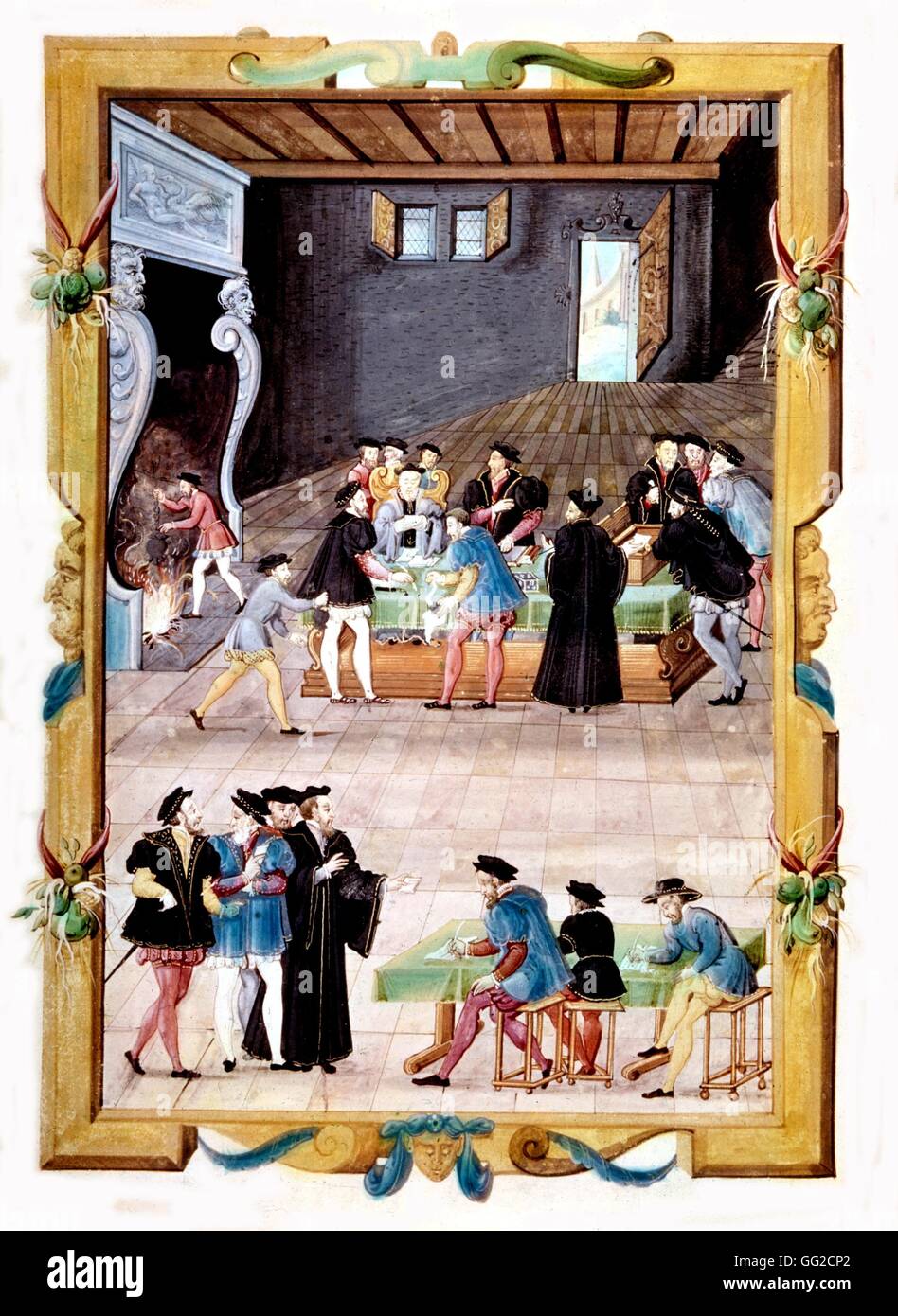 Hochschule der Notare und Sekretäre der König aus dem 16. Jahrhundert Frankreich Paris. Bibliothèque de l ' Arsenal Stockfoto
