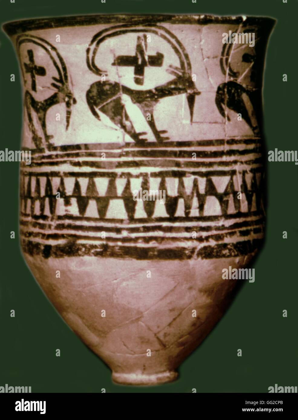 Keramik von Tepe-Siyalk, befindet sich eine Stadt südlich von Teheran 4. Jahrtausend v. Chr. Mesopotamien archäologische Museum von Ankara Stockfoto
