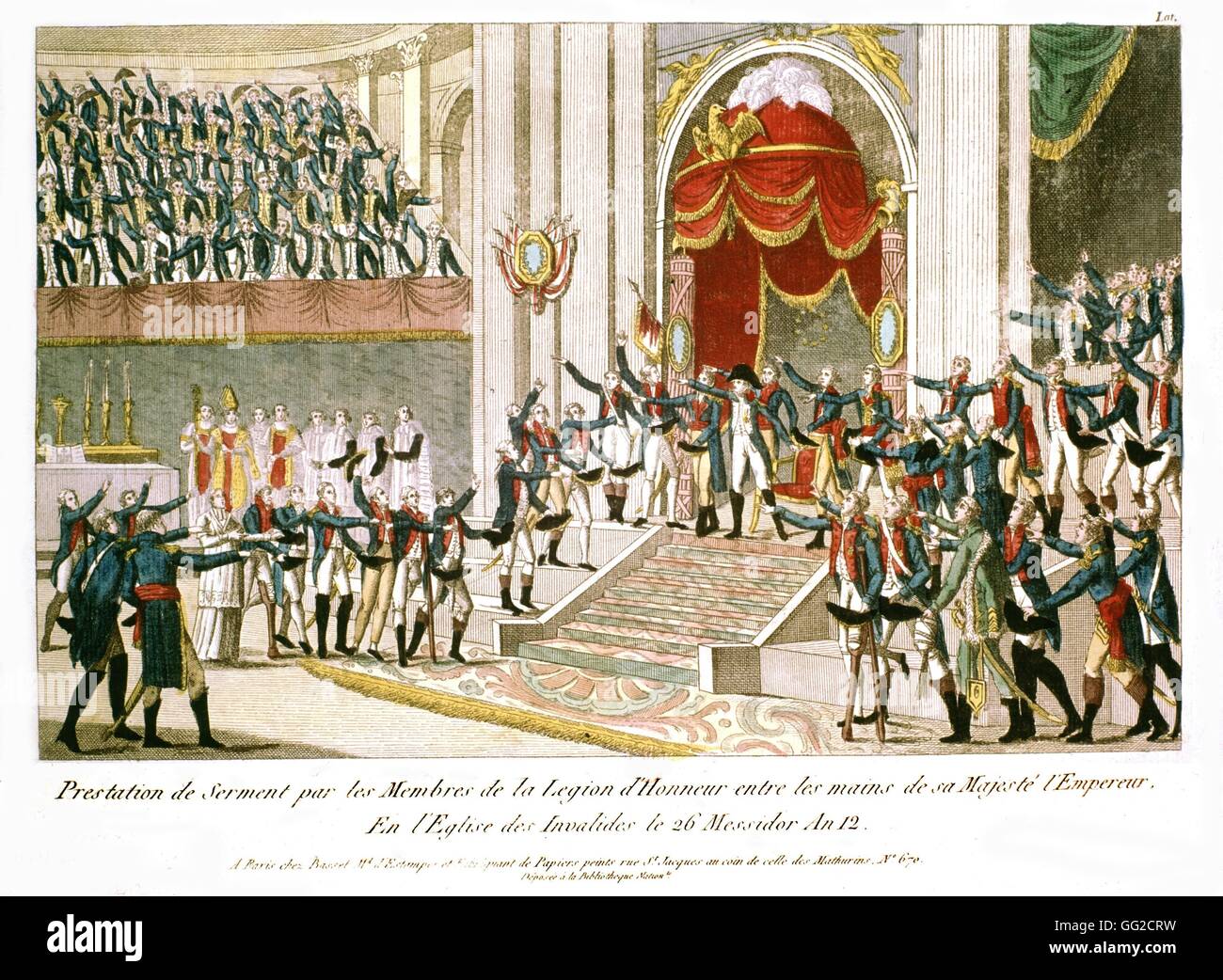 Anonyme Mitglieder der Ehrenlegion der Eidesleistung vor Kaiser Napoleon ich 19. Jahrhundert Frankreich Stockfoto