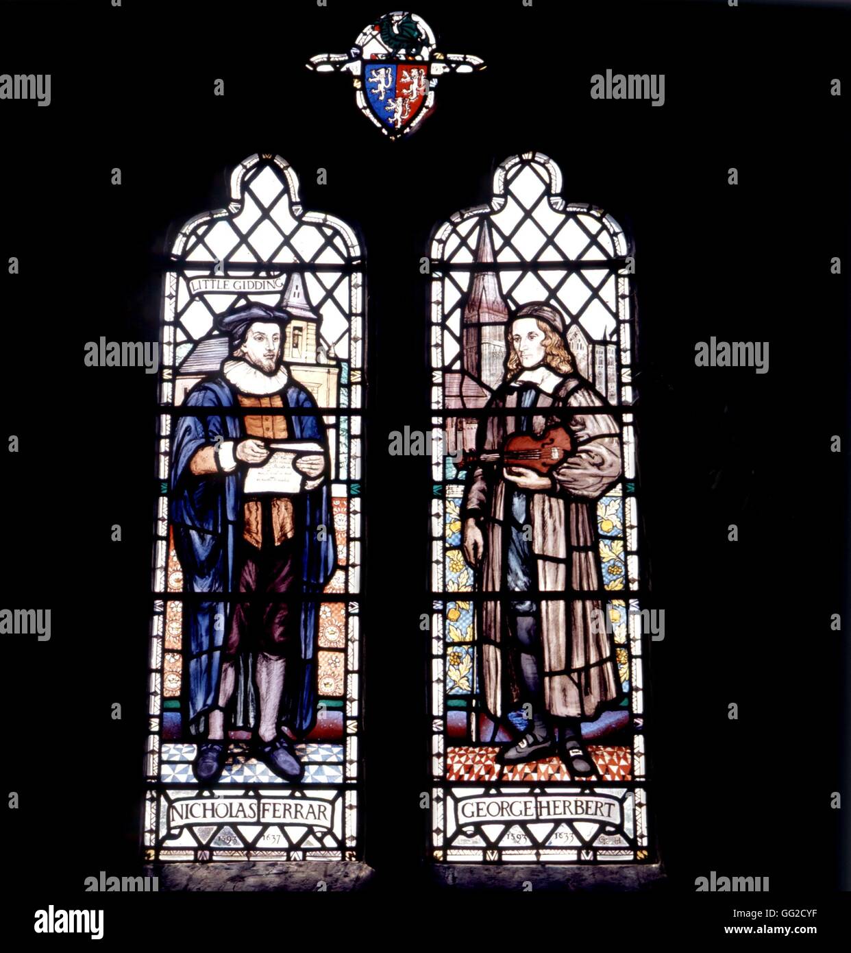 Standrew Kirche in Bonninton. Nicolas Ferrar und George Herbert, Mitglieder einer evangelischen Gemeinschaft gegründet 1625 17th Century Germany Stockfoto