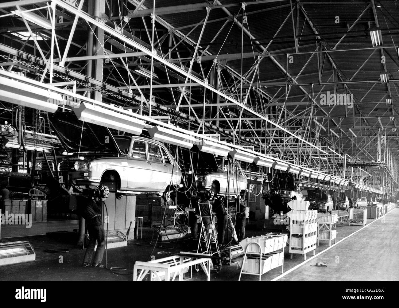 Renault nationale Inszenierung. Havre-Sandouville Fabrik Finishing Linie 20. Jahrhundert Frankreich Stockfoto