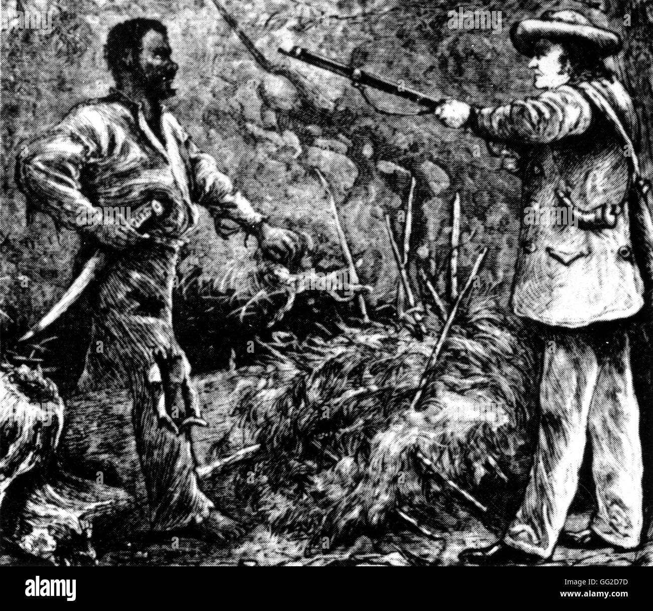 Die Entdeckung von Nat Turner nach dem Scheitern seiner Rebellion 19. USA New York. Öffentliche Bibliothek Stockfoto