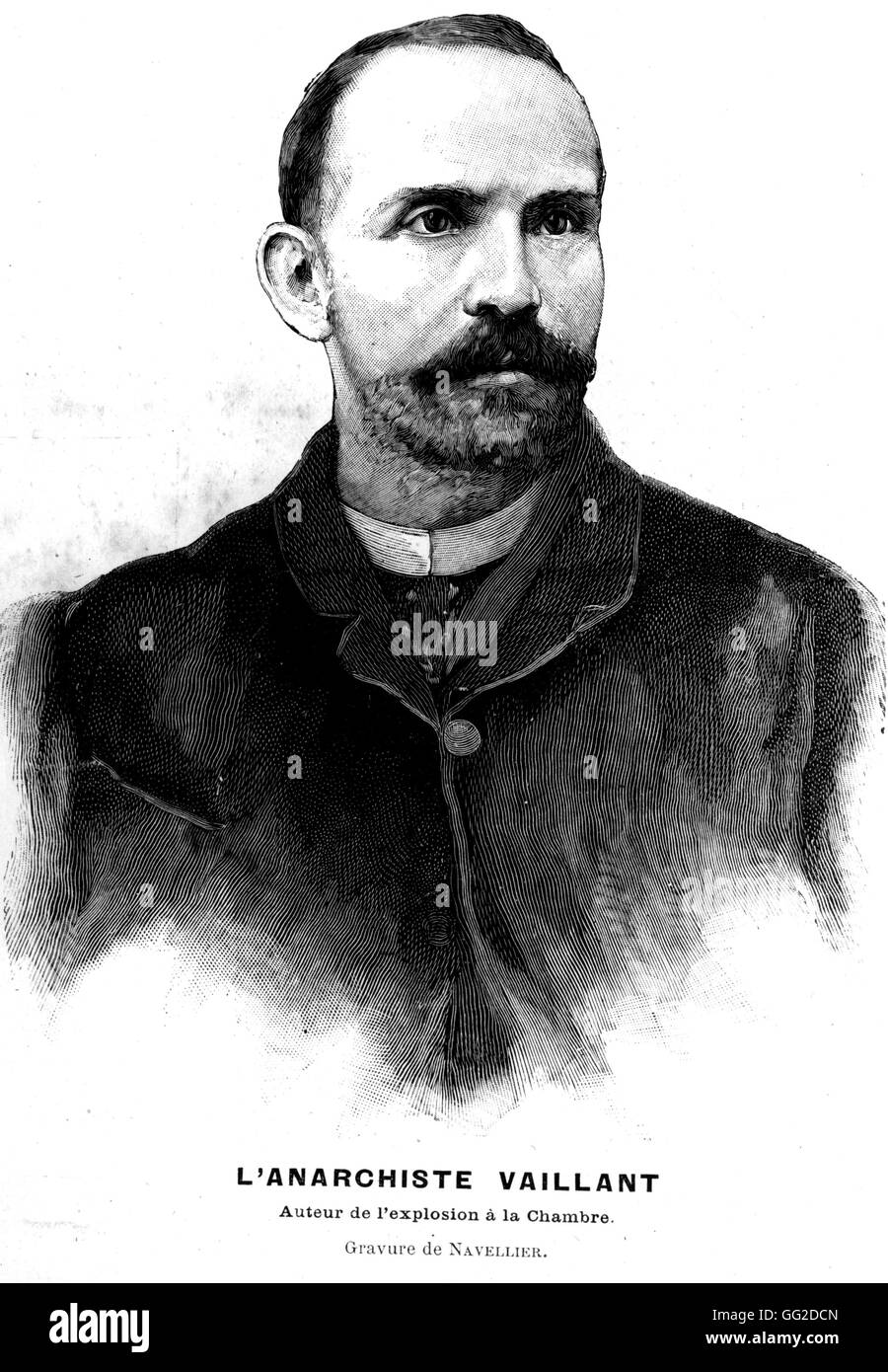 Auguste Vaillant (1861 – 1894) französischer Anarchist der Nationalversammlung am 9. Dezember 1893 bombardiert.  Er wurde am 5. Februar 1894, hingerichtet und vor seinem Tod sagte er: "Runter mit der wohlhabenden Gesellschaft und lebe Anarchie" 1893 Frankreich Stockfoto