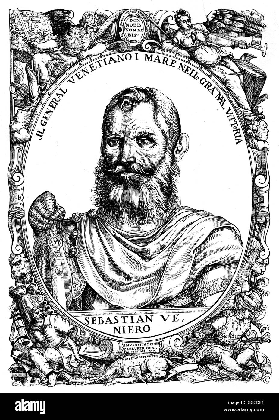 Sebastian Venerio, Doge von Venedig, Kapitän-General der Schlacht von Lepante 1571 Italien Paris. Nationalbibliothek Stockfoto