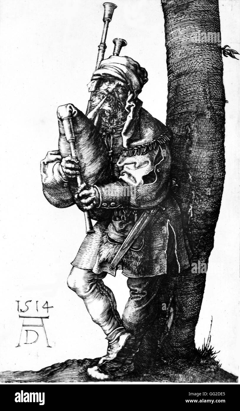 Dudelsack-Spieler 1471-1528 Albrecht DURER Stockfoto