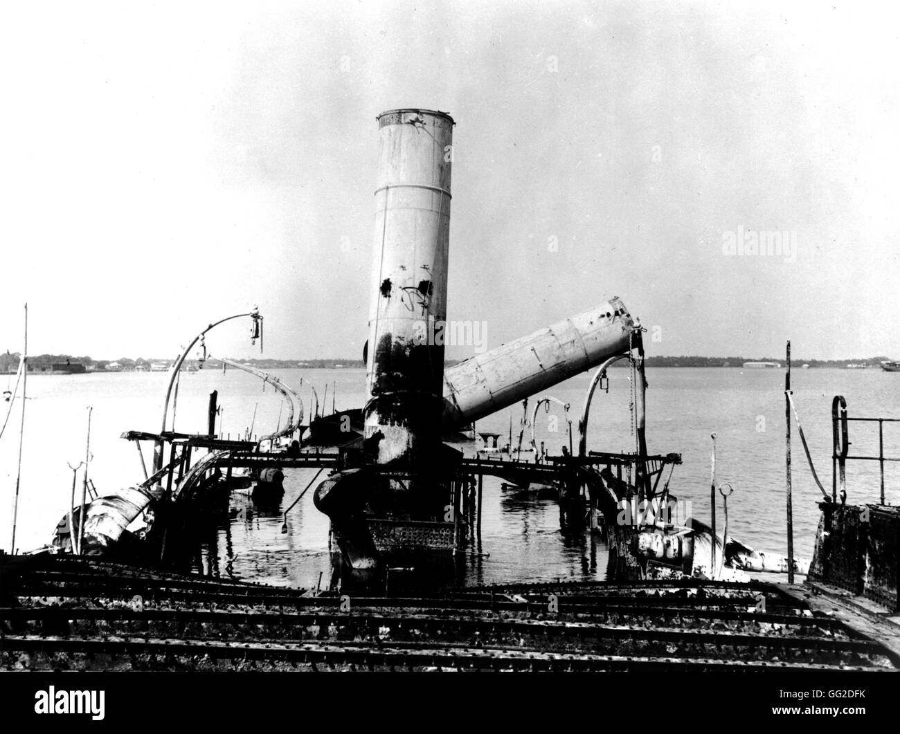 Die versenkte Schiff "La Reine Christine" in der Manila Hafen, Philippinen 1899 Hispano-amerikanischen Krieg Stockfoto