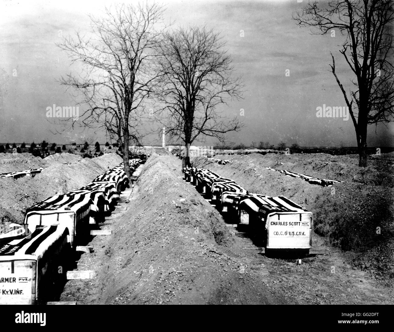 Särge von amerikanischen Soldaten, Philippinen 1899 Hispano-amerikanischen Krieges Washington. Library of Congress Stockfoto