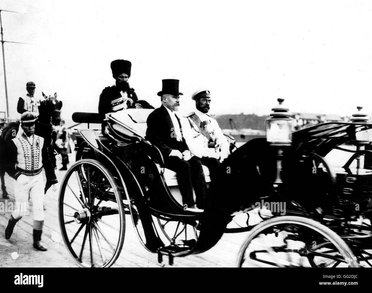 Der französische Präsident Raymond Poincaré Besuch von Nicholas II, in Russland Juli 1914 - Russland Stockfoto