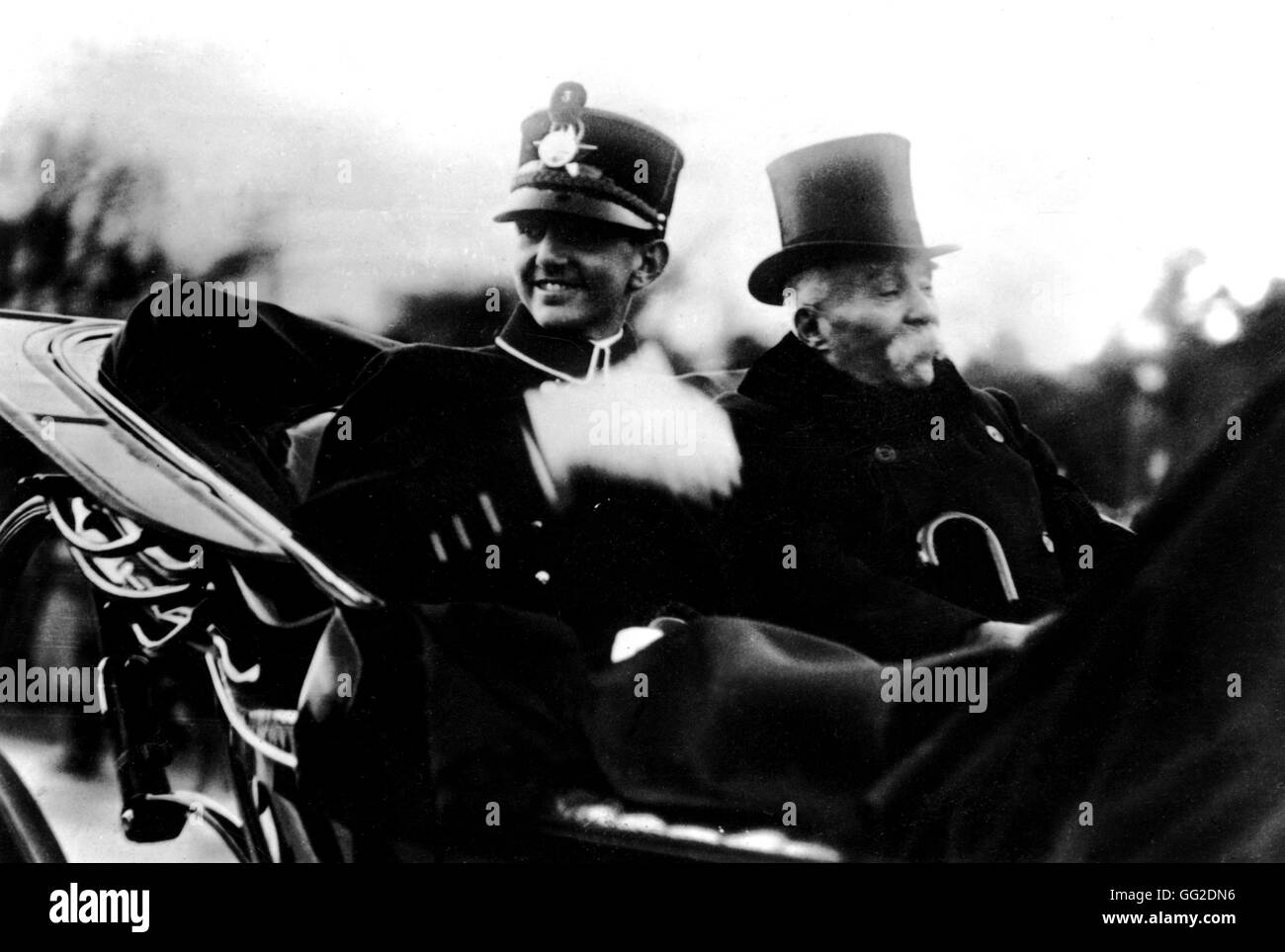 Clemenceau mit der Prinz von Piemont Dezember 1918 Frankreich - Weltkrieg Stockfoto