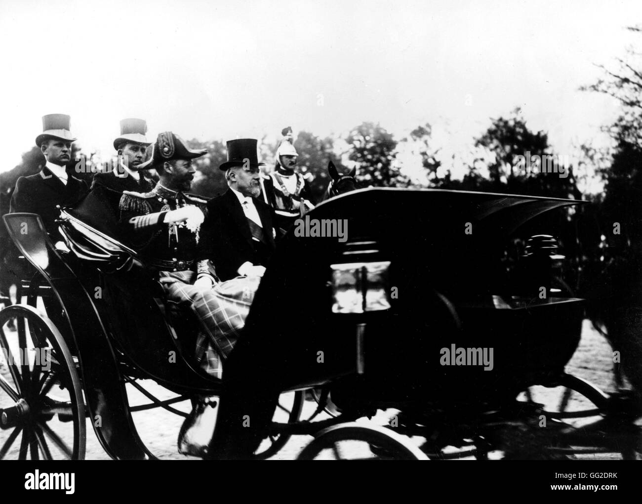 Georges V, König von England und Frankreich Präsident Poincaré April 1914 Stockfoto
