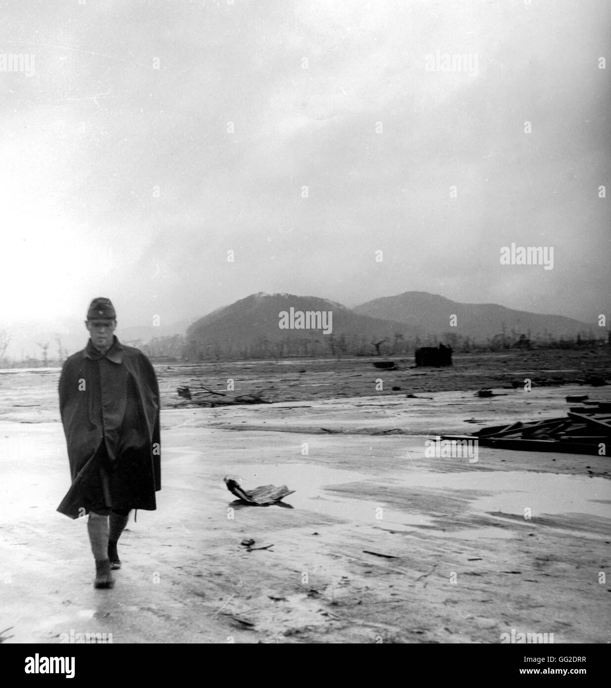 Japanische Soldaten in Hiroshima 20. Jahrhundert Japan - Weltkrieg Nationalarchiv. Washington Stockfoto