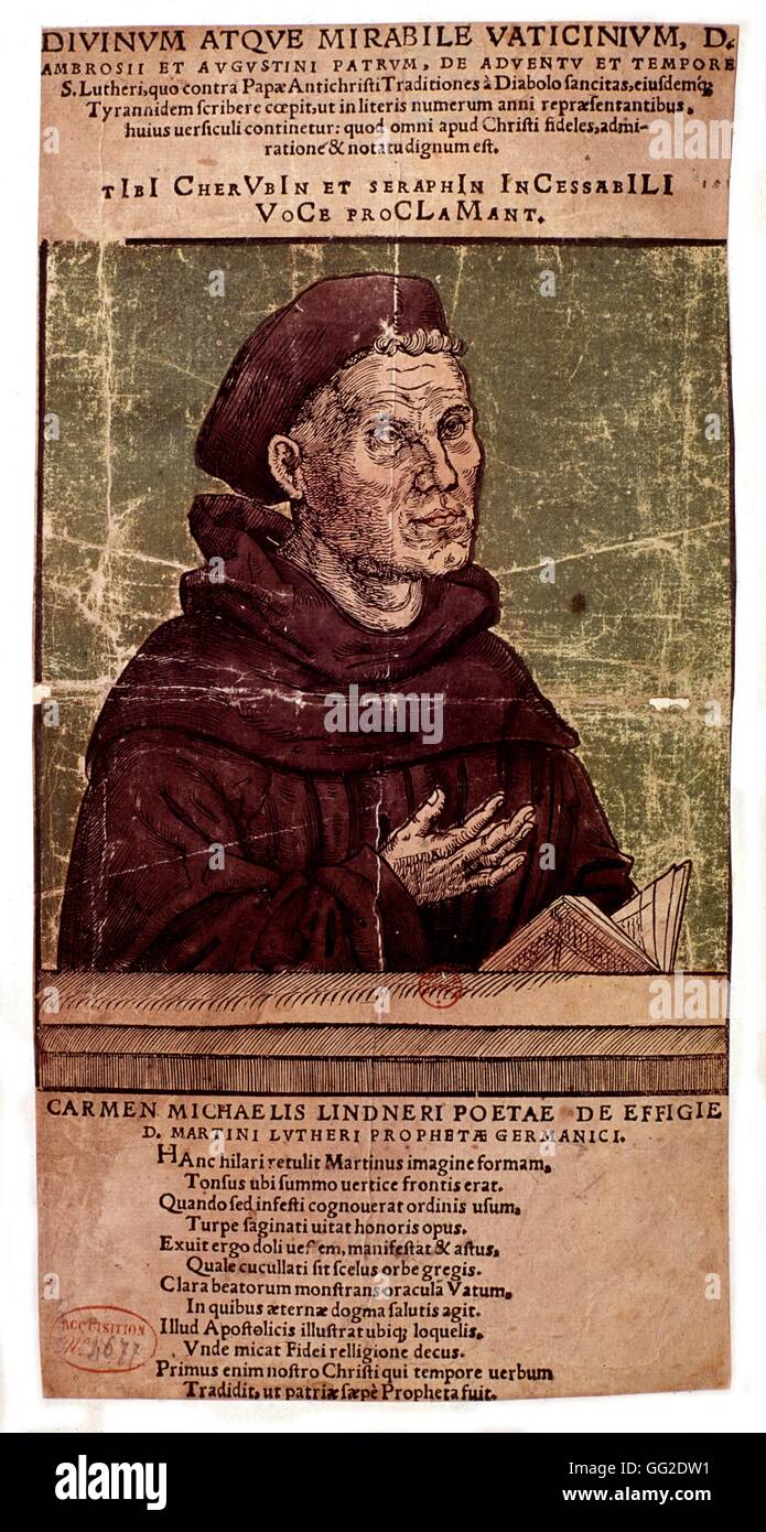 Porträt von Martin Luther Gravur auf Holz 16. Jahrhundert anonym Privatsammlung Stockfoto