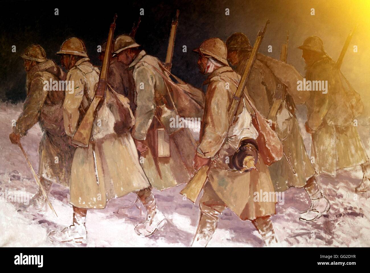 Broquet, Verdun, zurück von Patrouille 1916 Frankreich, Weltkrieg Vincennes. Musée de l'Armée Stockfoto