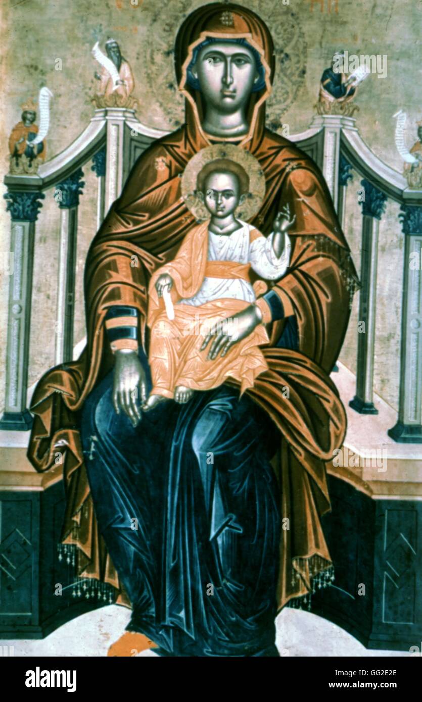 EM. Tzanes The Virgin 1664 byzantinische Kunst Athen, byzantinisches Museum Stockfoto