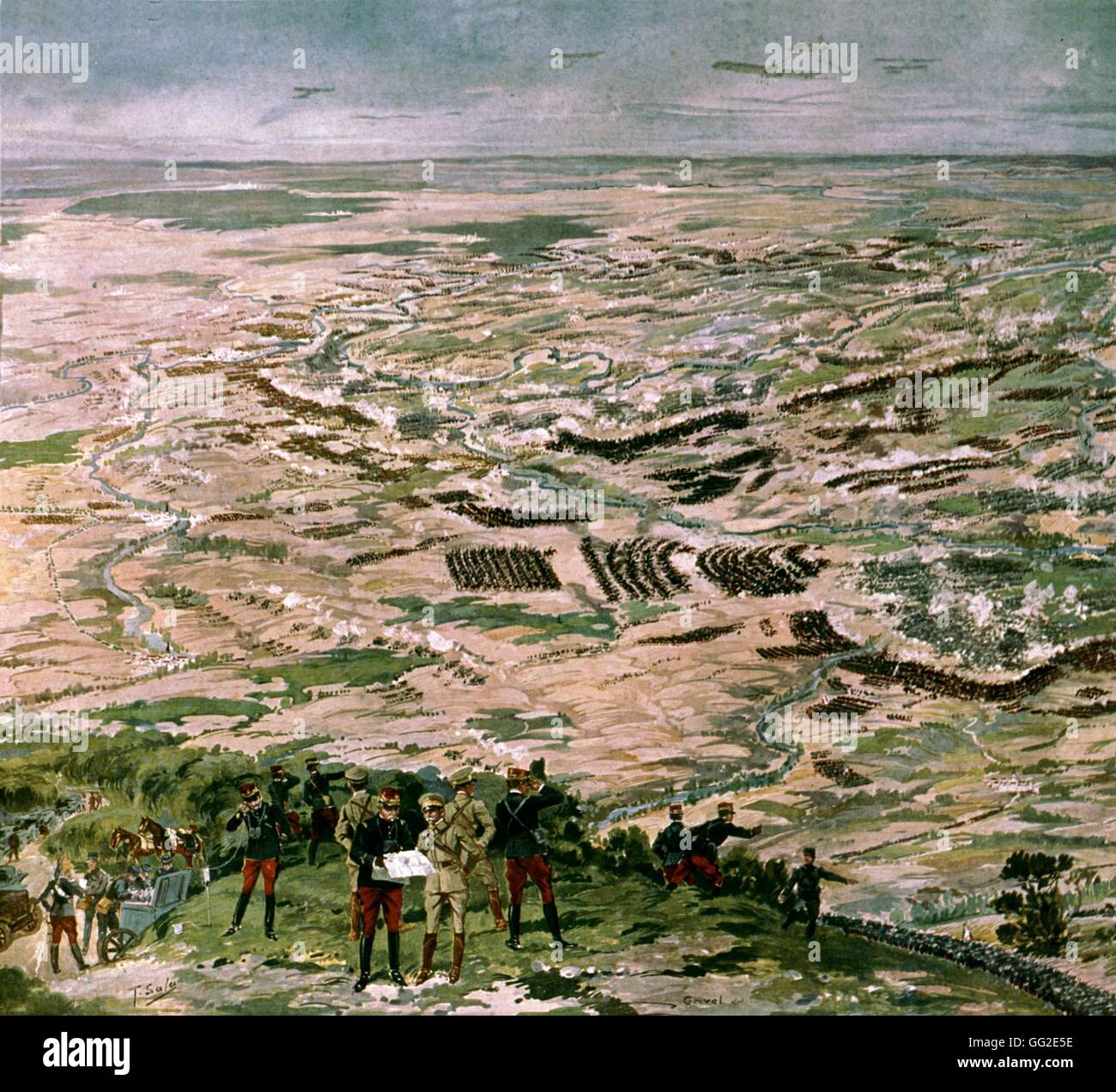 Theodore de Sala, Panorama auf der Schlacht an der Marne 1914 Frankreich, World War I Paris, Musée de l'Armée Stockfoto