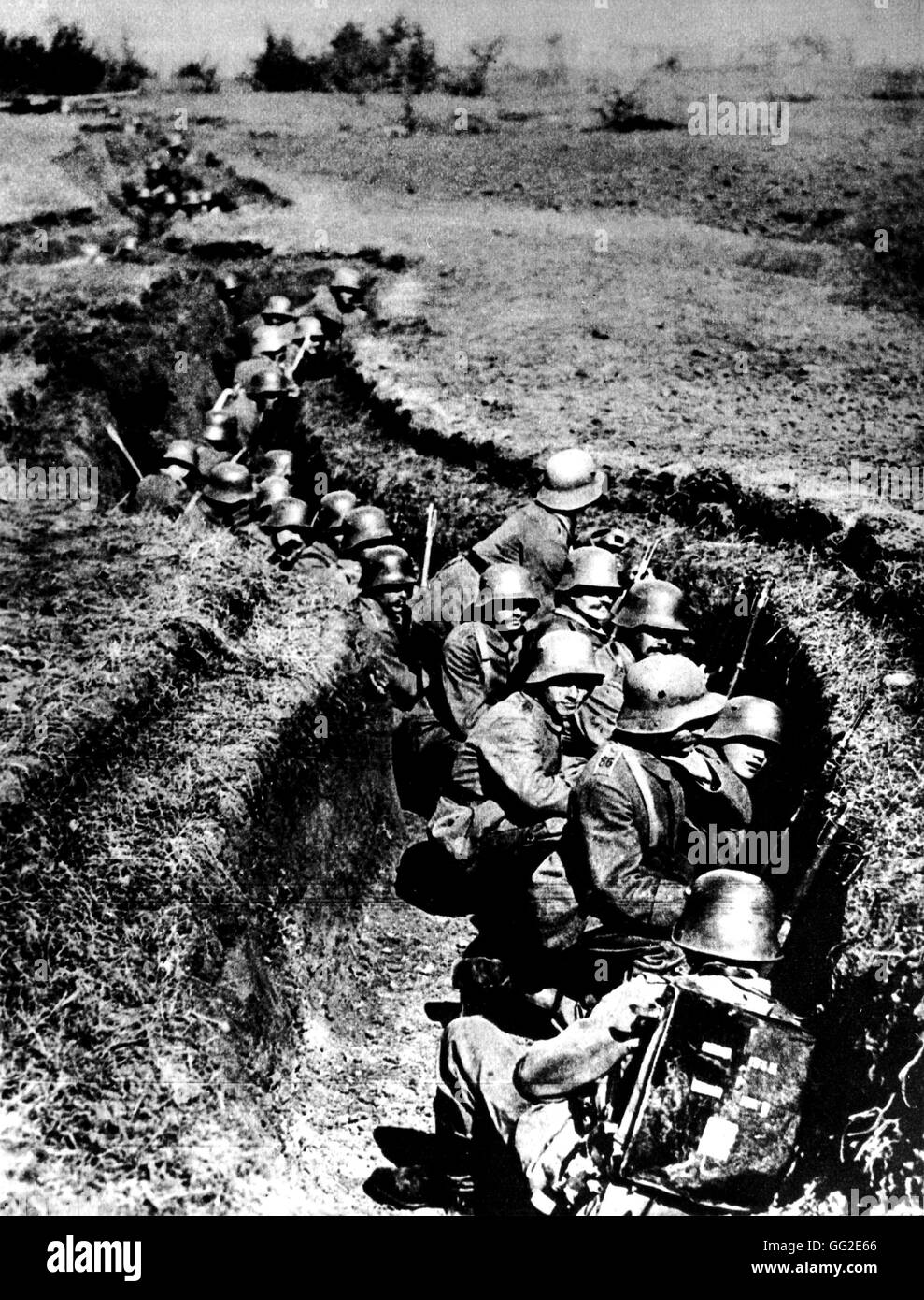 Die deutsche Infanterie zu reservieren: die erste Armee August 1917 Frankreich, Weltkrieg Stockfoto