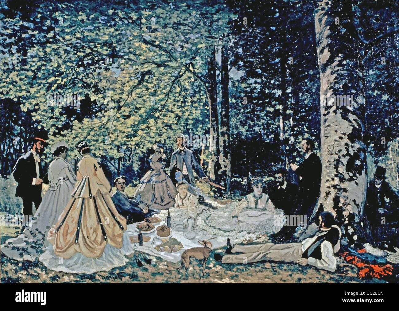 Claude Monet Französischschule Skizze für Mittagessen auf der Grass-Etude pour Le Déjeuner Sur l ' herbe 1865 Öl auf Leinwand (130 x 181 cm) Moskau, Puschkin-Museum Stockfoto