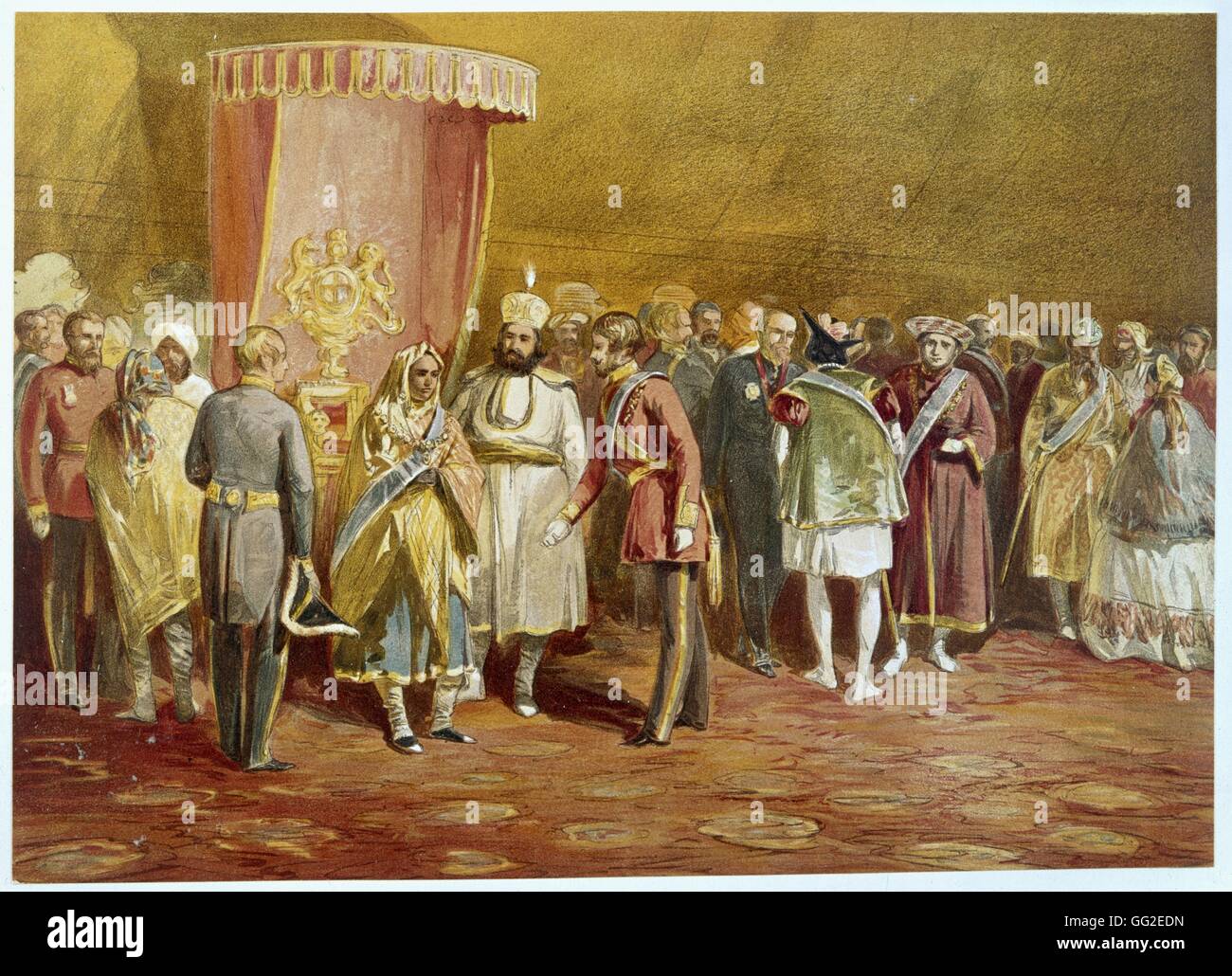 William Simpson erste Zeremonie der Verleihung des Ordens der Star of India Indien Allahabad 1861 Stockfoto