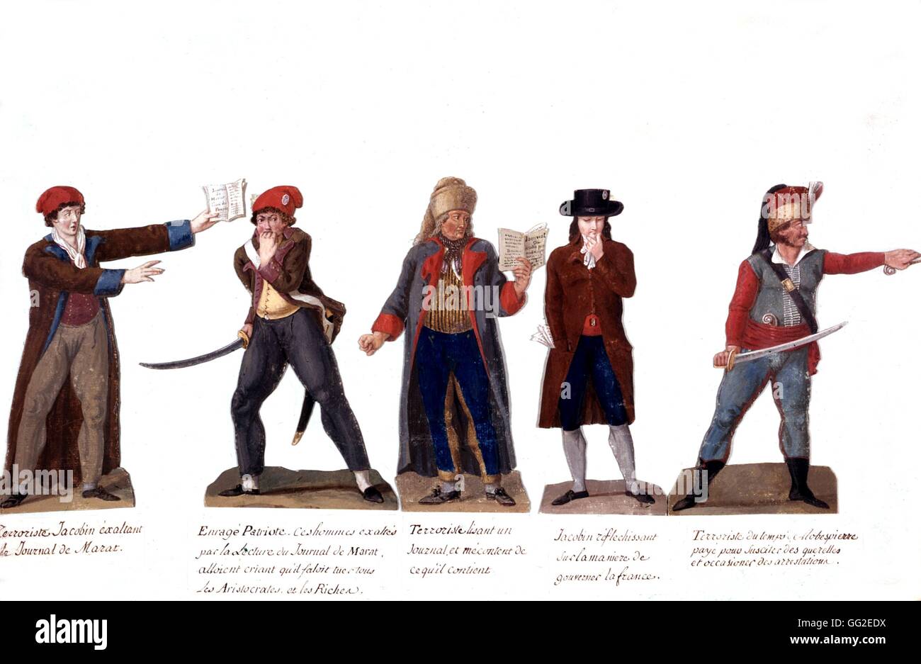 Paul Etienne Lesueur, revolutionäre Charaktere aus dem 18. Jahrhundert Frankreich - 1789 Revolution Paris, Musée Carnavalet Stockfoto