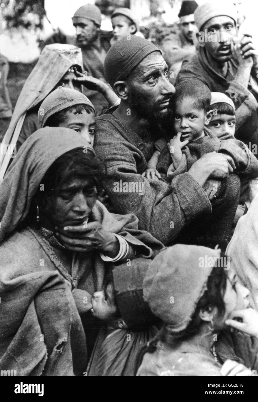 Kasmir - 1948 Flüchtlinge in pro-indischen Territorien 1948 UN Stockfoto