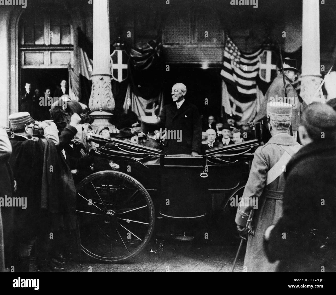 Präsident Wilson Ankunft in Mailand des 20. Jahrhunderts, Weltkrieg National Archives in Washington Stockfoto