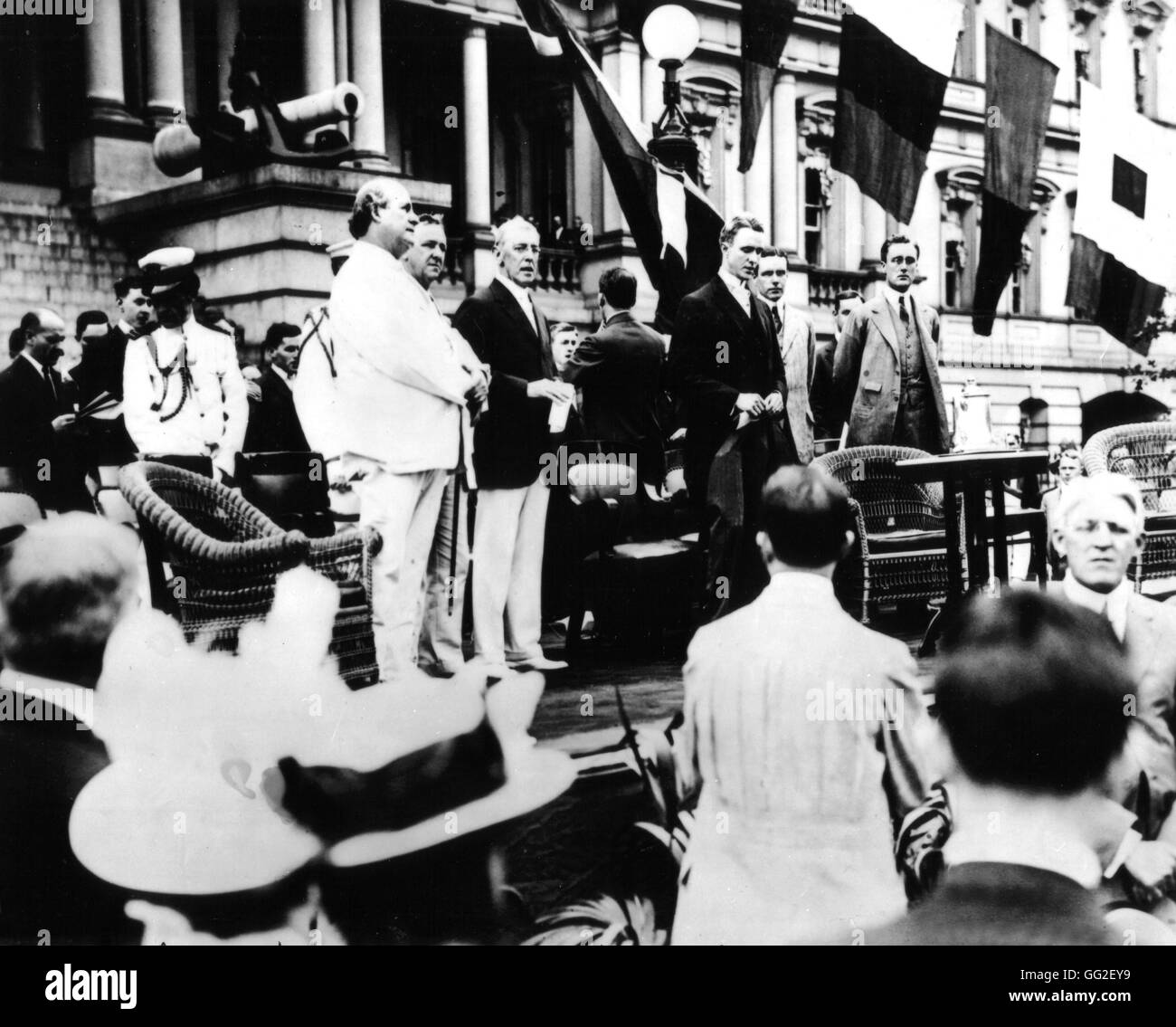 Franklin Delano Roosevelt mit Präsident Wilson (Letzteres hatte ernannte ihn zum Assistant Secretary Of The Navy, von 1913 bis 1920) 1914 Vereinigte Staaten Stockfoto