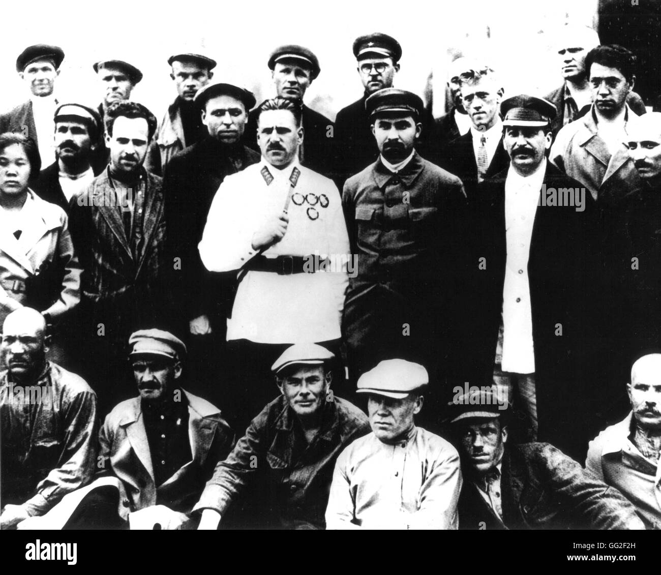 Stalin, umgeben von einer Gruppe von revolutionären 1930 U.S.S.R. Washington. Library of Congress Stockfoto