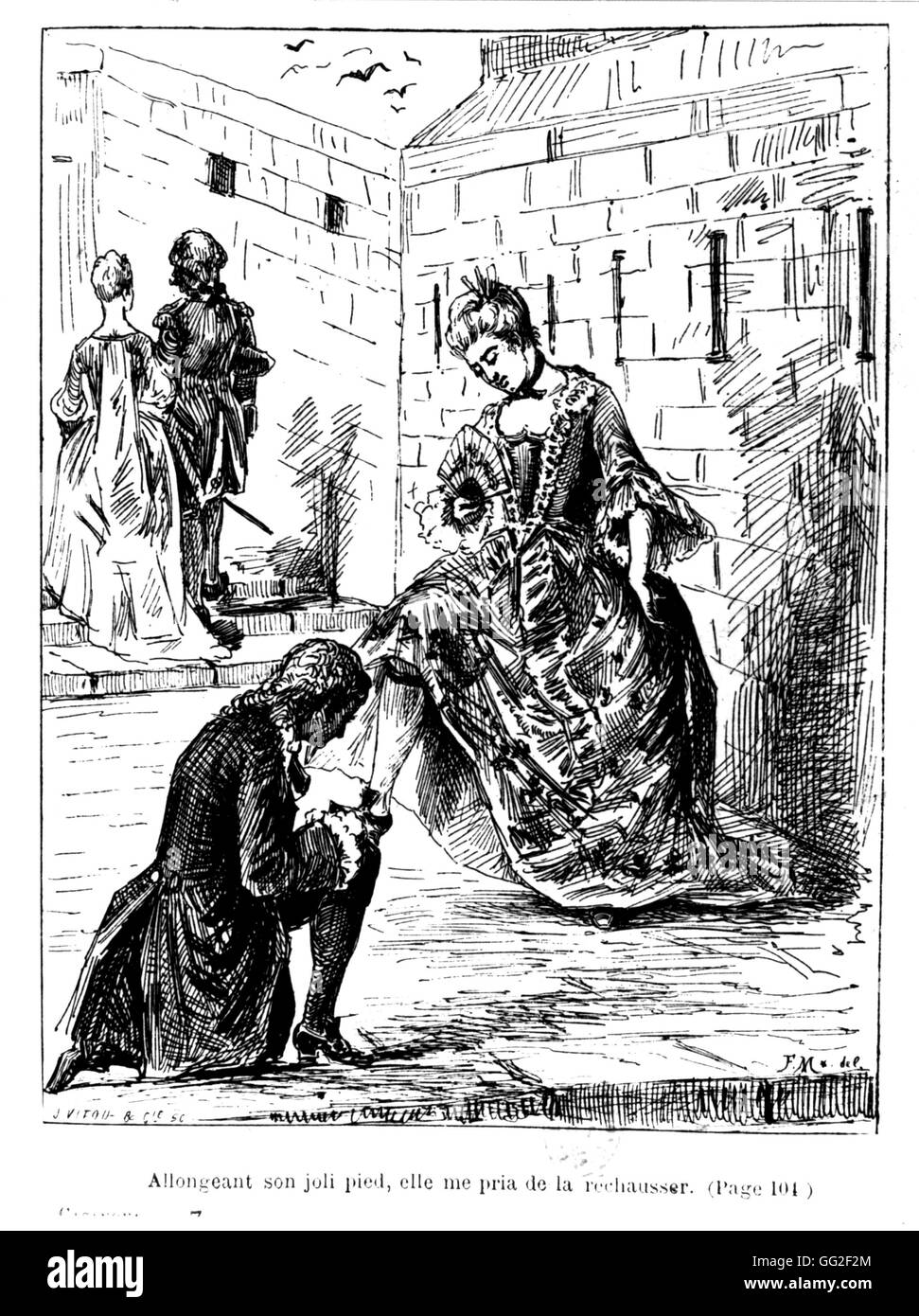 Szene aus "Histoire de Ma vie" von Casanova. 19. Jahrhundert Stockfoto