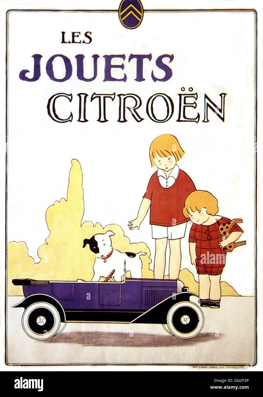 Werbeplakat: Citroën Spielzeug 1922 Frankreich Stockfoto