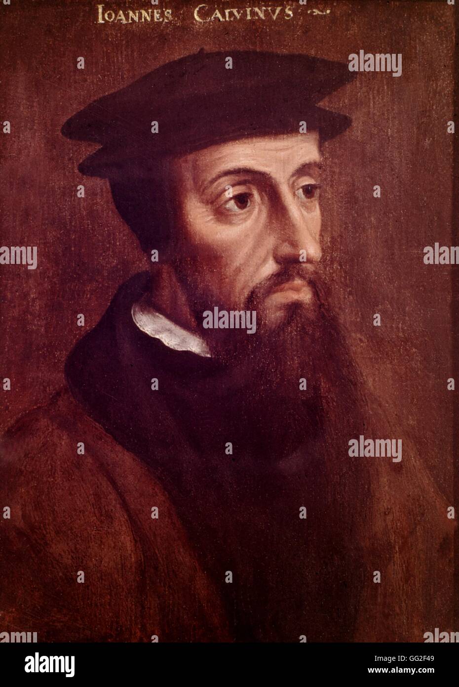 Porträt von Calvin bekannt als Rotterdam-Porträt aus dem 16. Jahrhundert anonym Rotterdam Boynana Stockfoto