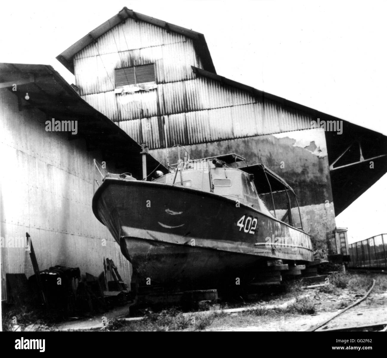 Landung in der Schweinebucht. Das und nur Patrouille Boot an der Atlantikküste von Costa Rica. Es war in Reparatur in Puerto Limon während 9 Monaten 1961 Kuba Stockfoto