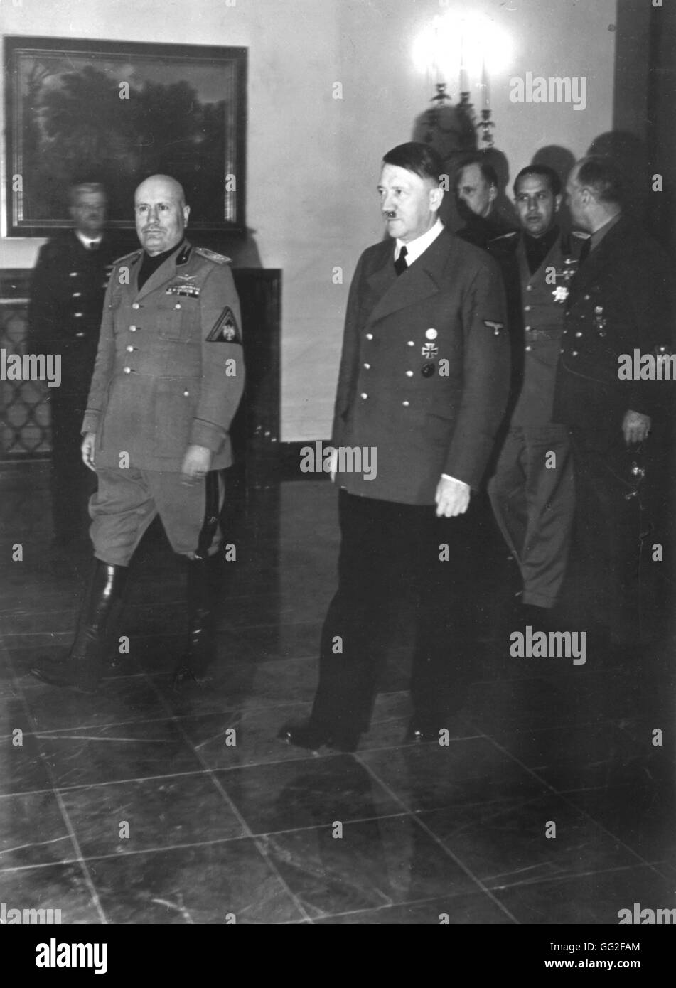 Berlin. Hitler und Mussolini 1942 Deutschland - Krieg Stockfoto