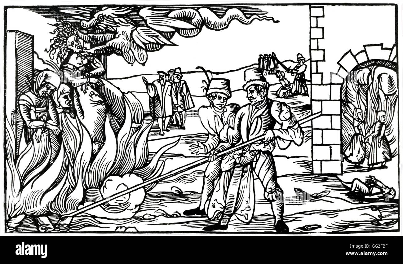 Hexen lebendig verbrannt aus dem 16. Jahrhundert Deutschland Stockfoto
