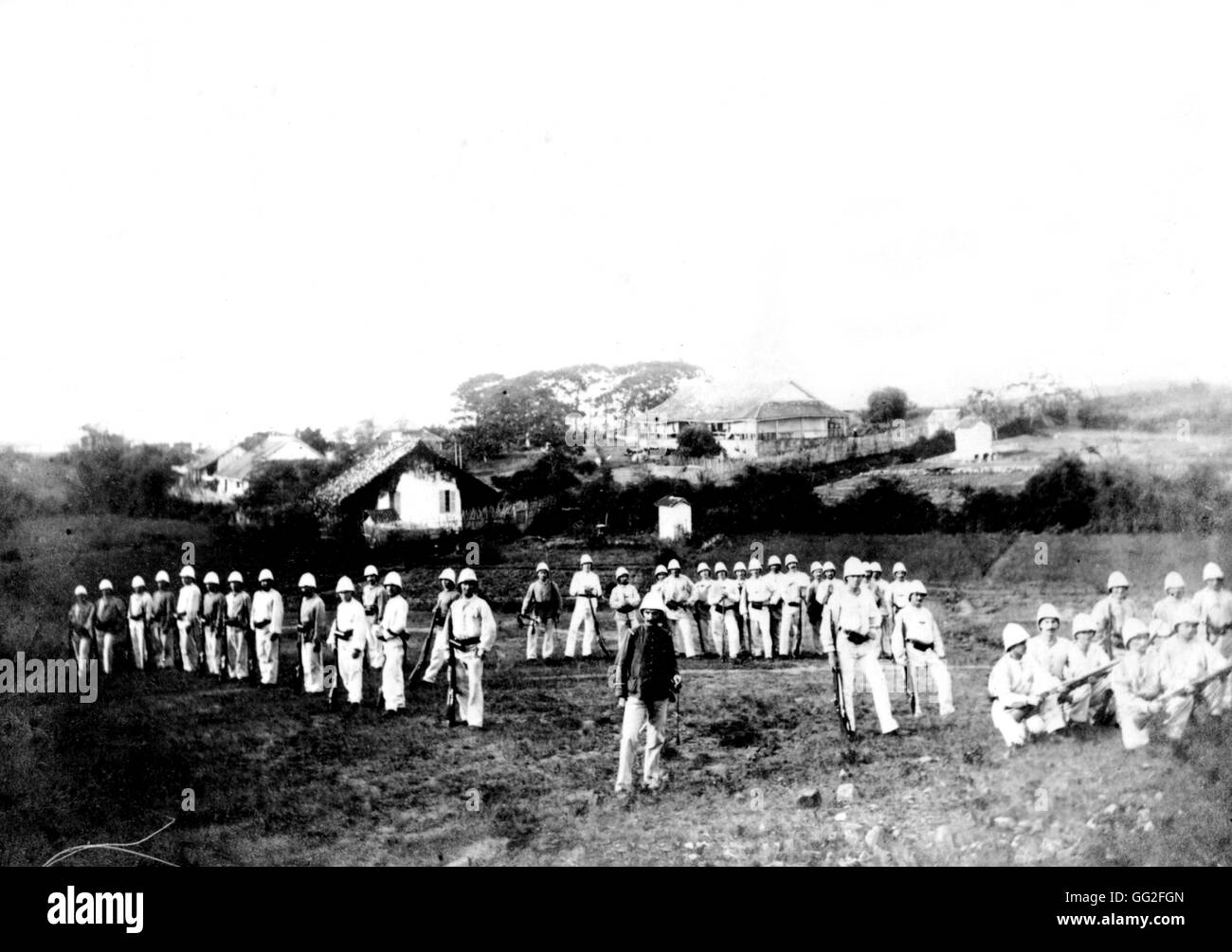 Eroberung der Indo-China 1883 Frankreich - Kolonisierung Paris - Bobliothèque nationale Stockfoto