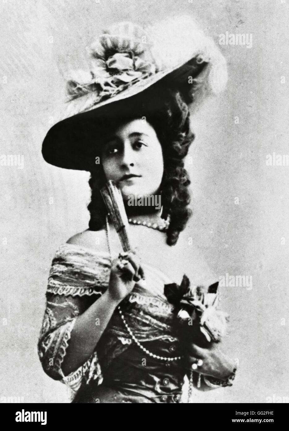 Léopold-Emile Reutlinger Französisch Schule Porträt von Céline Emilie Seurre, bekannt als Cécile Sorel, Gräfin von Segur c.1905 Stockfoto