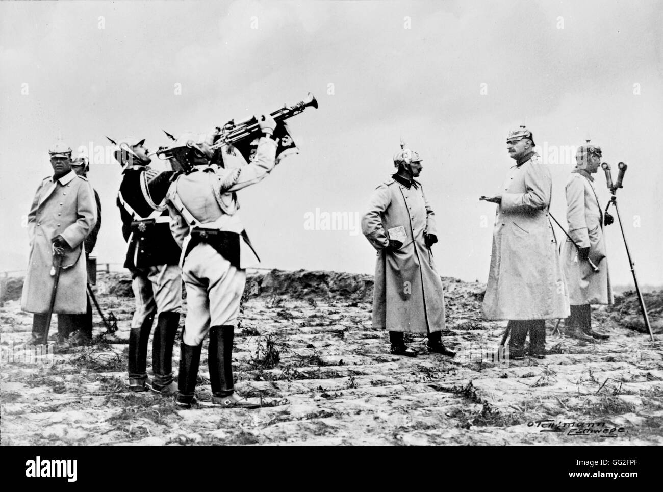 Ersten Weltkrieg. Ein Manöver des Kaisers im Jahre 1913. Stockfoto