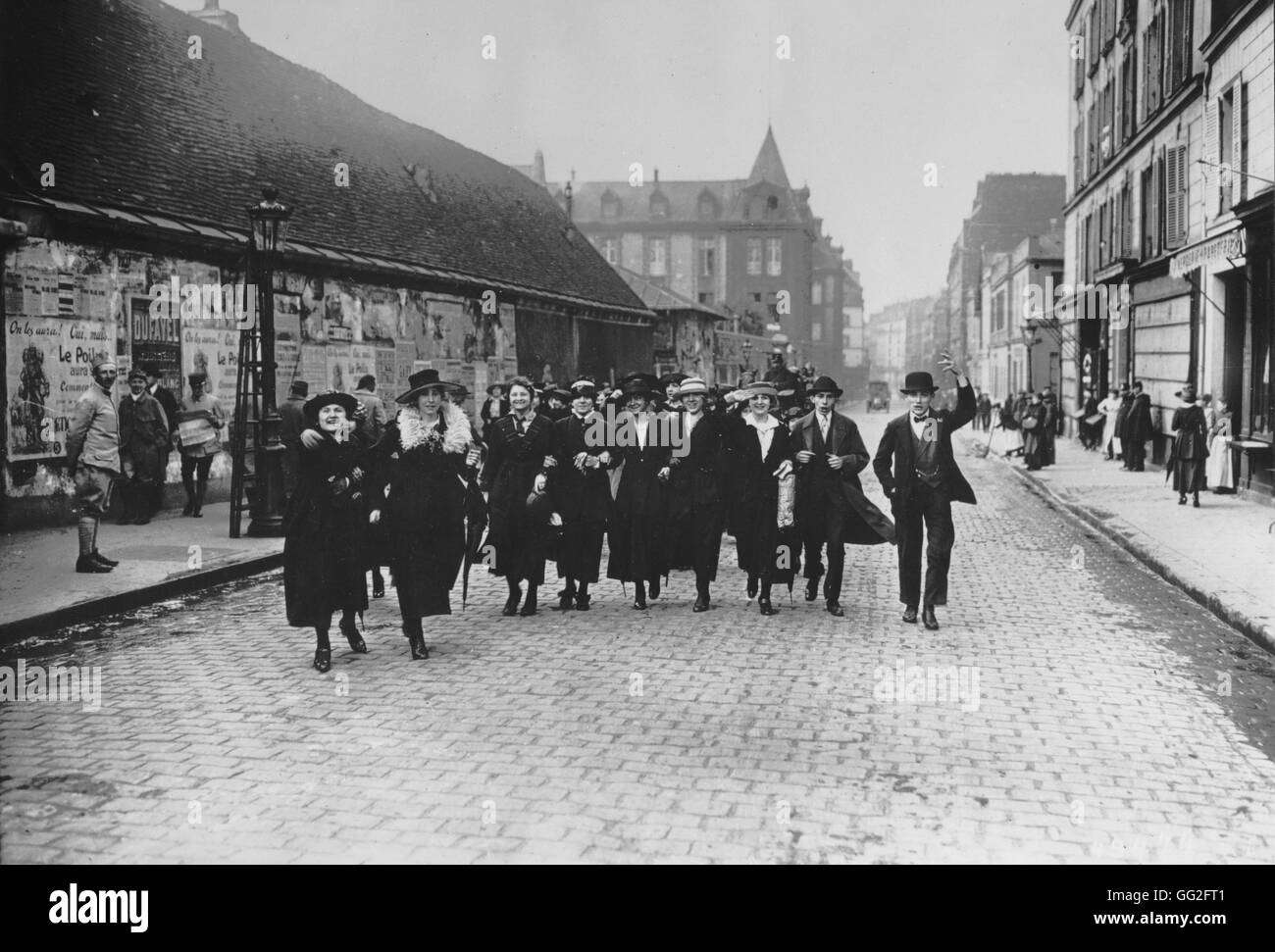 Ersten Weltkrieg. Streik von Arbeitern Nähen (Mai 1917). Stockfoto